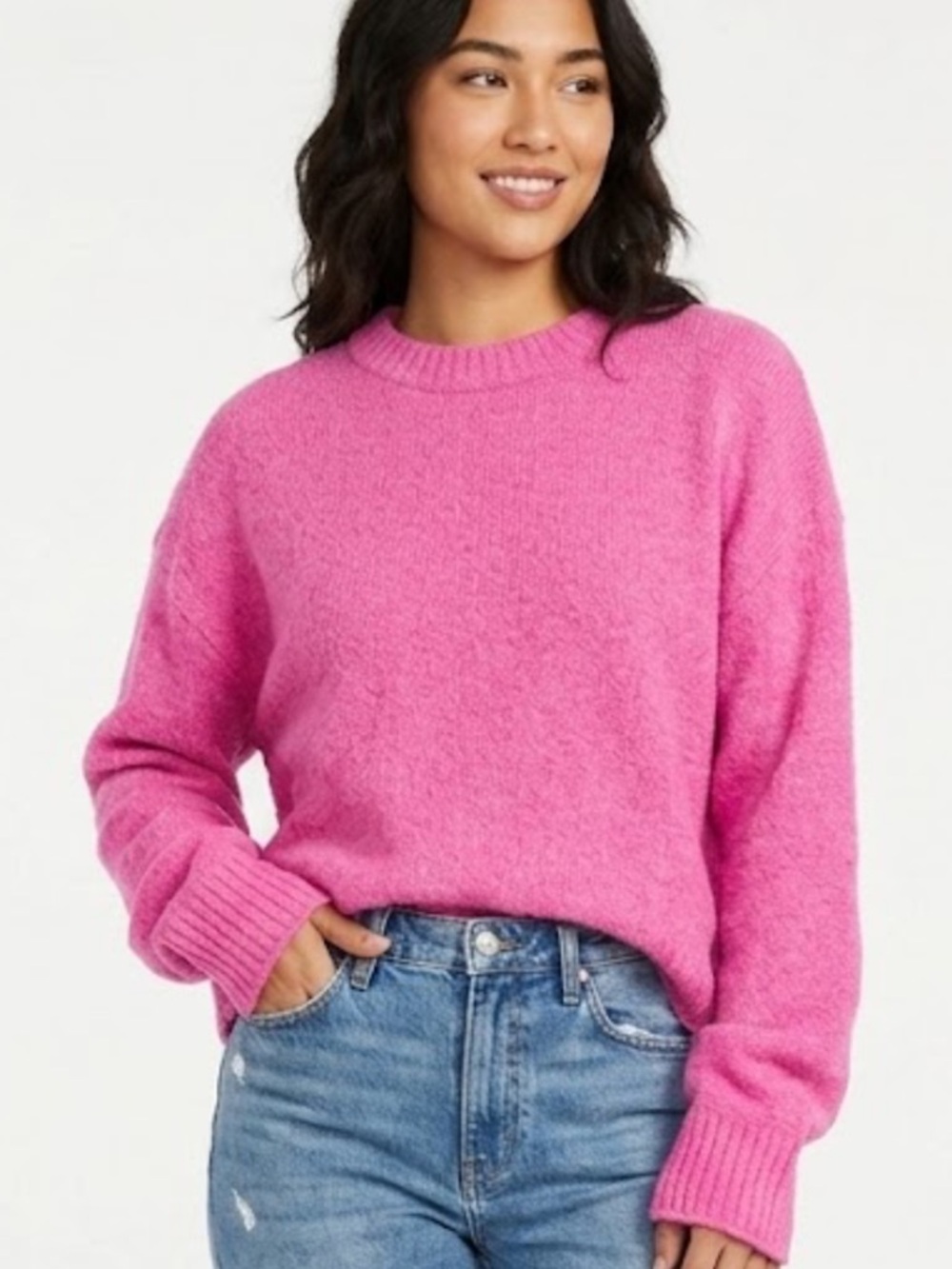 American Eagle Outfitters Pink Crewneck Sweater